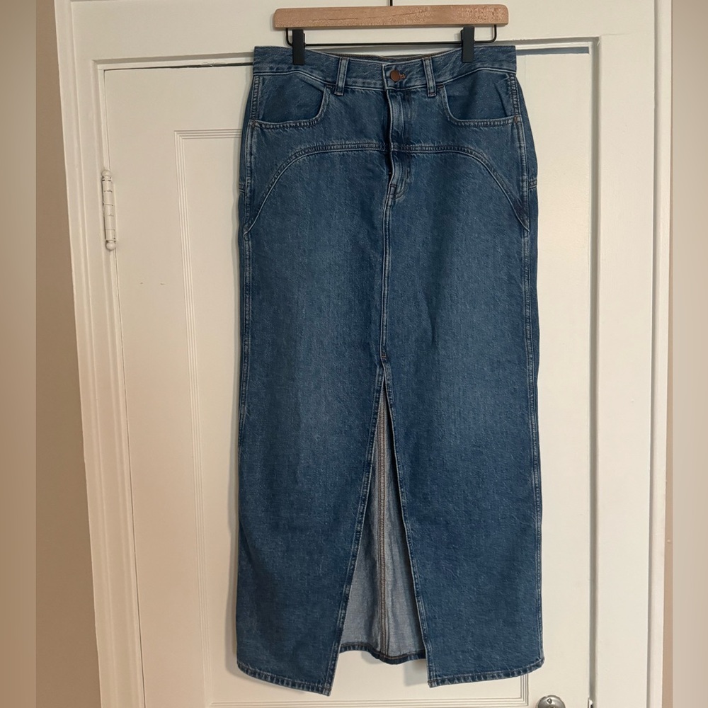 Madewell Western Denim Maxi Skirt